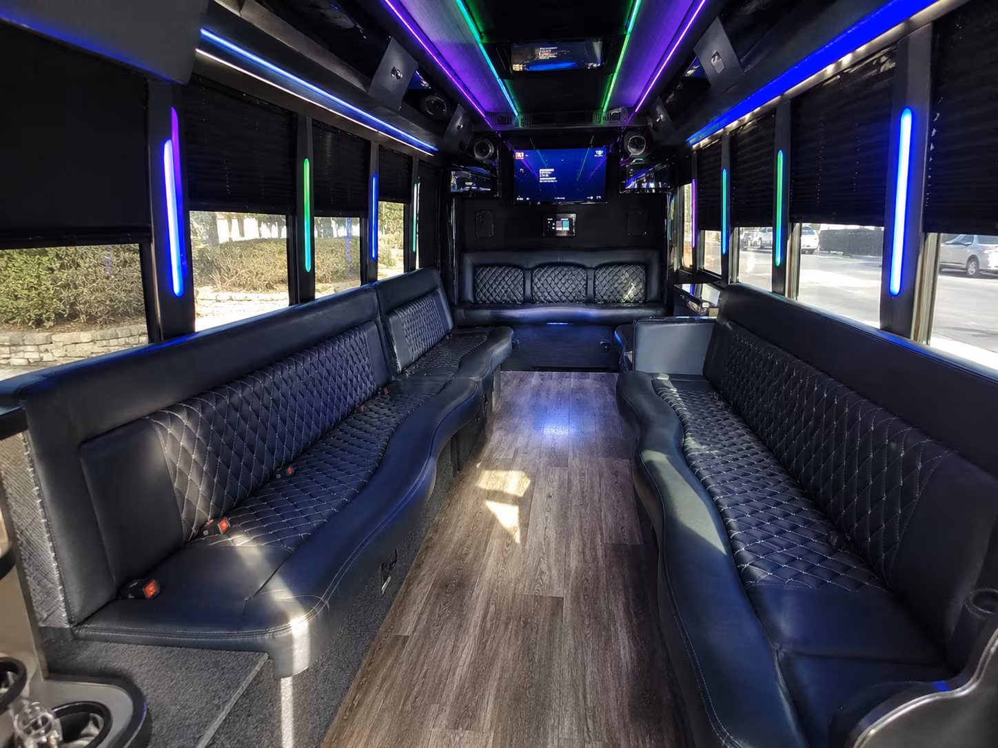 fairfield 15 passenger party bus interior