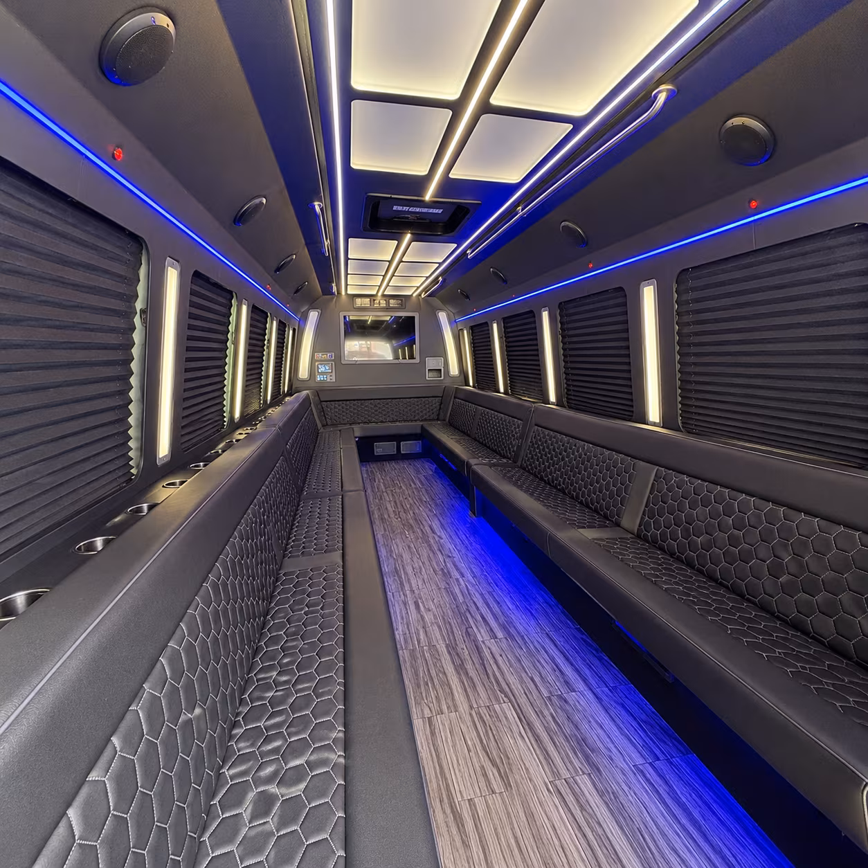 fairfield 30 passenger party bus interior