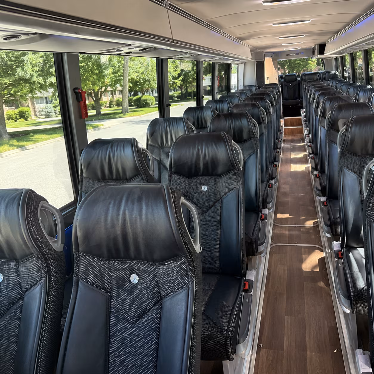 fairfield 40 passenger charter bus inside
