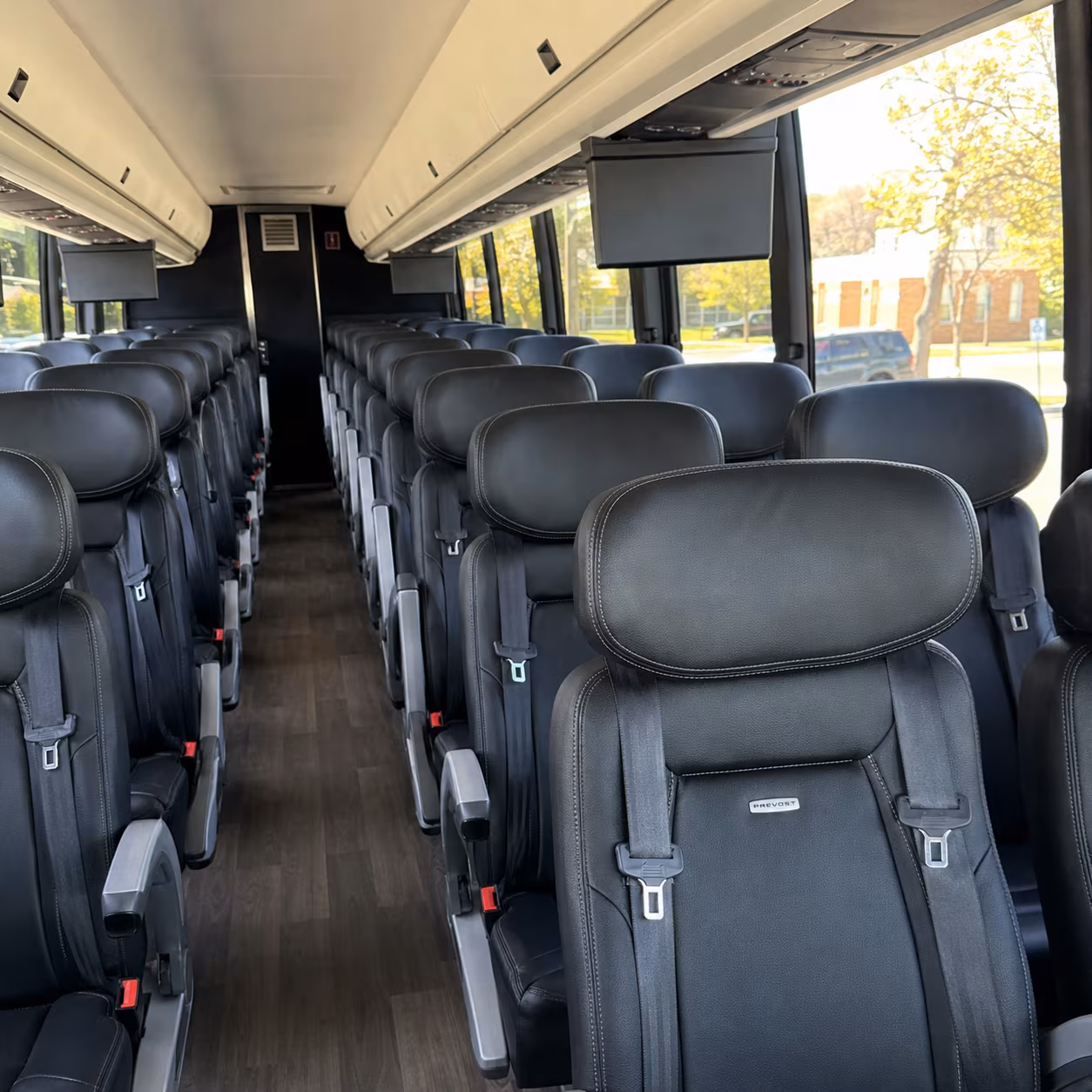 fairfield 45 passenger charter bus inside