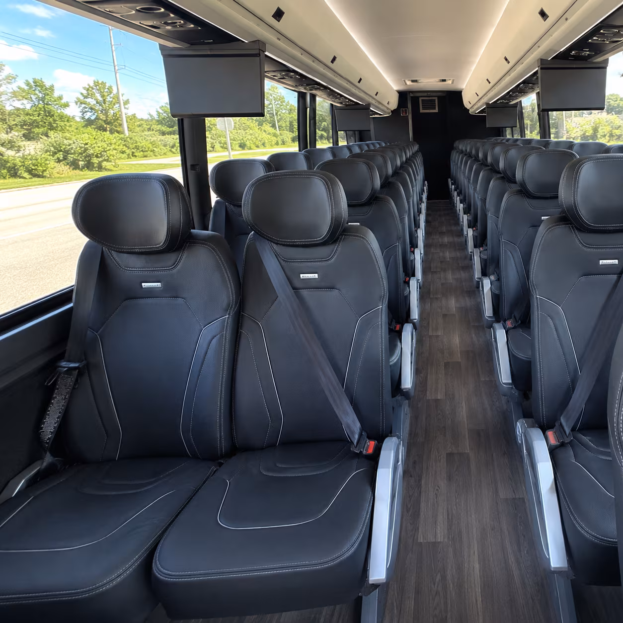 fairfield 47 passenger charter bus inside