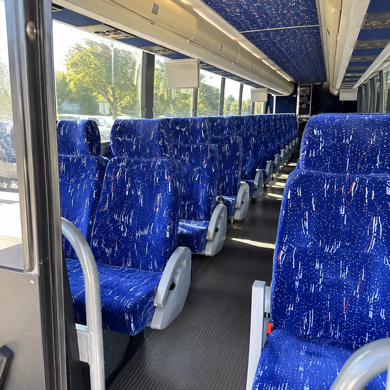fairfield 50 passenger charter bus inside